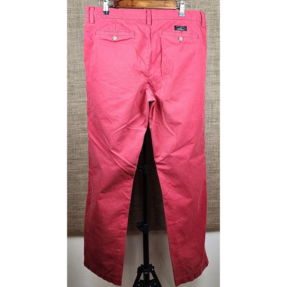 Banana Republic Emerson Chino Mens 34x34 Red Straight Leg Cotton Pants